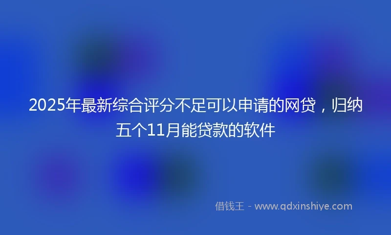 2025年最新综合评分不足可以申请的网贷，归纳五个11月能贷款的软件