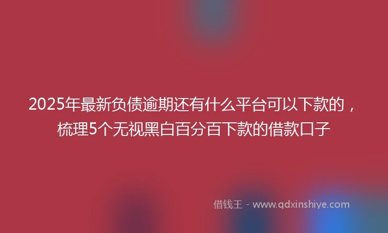2025年最新负债逾期还有什么平台可以下款的，梳理5个无视黑白百分百下款的借款口子