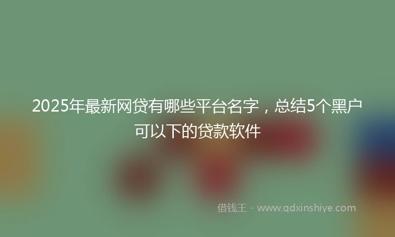 2025年最新网贷有哪些平台名字,总结5个黑户可以下的贷款软件
