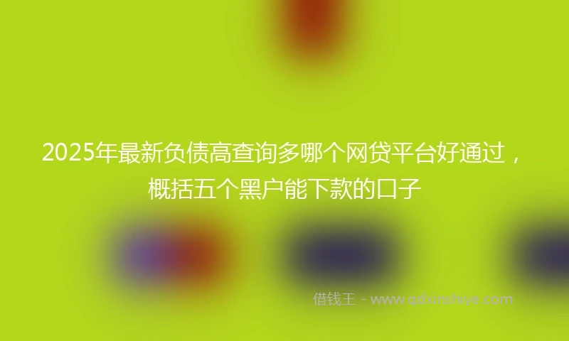 2025年最新负债高查询多哪个网贷平台好通过，概括五个黑户能下款的口子