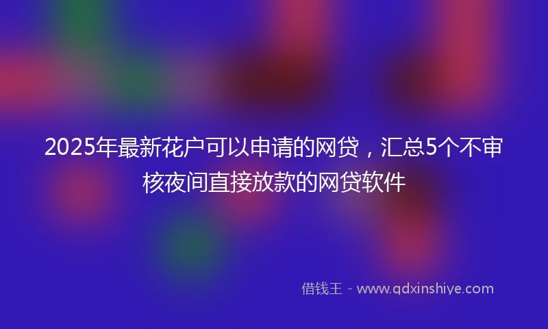 2025年最新花户可以申请的网贷，汇总5个不审核夜间直接放款的网贷软件