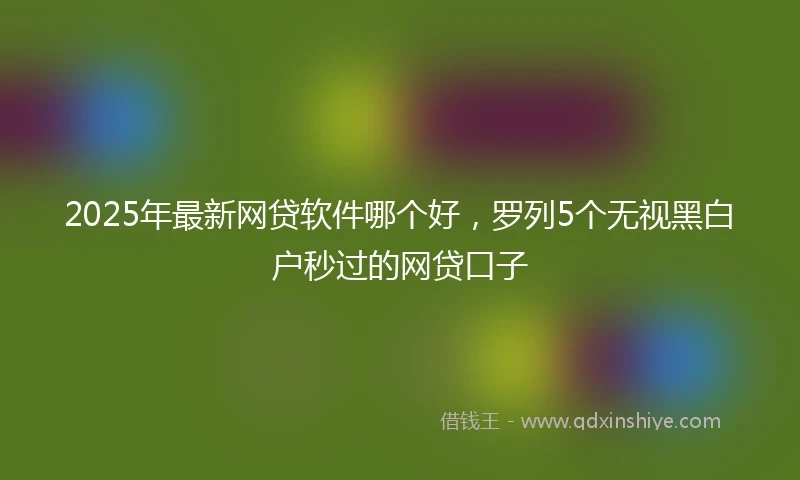 2025年最新网贷软件哪个好，罗列5个无视黑白户秒过的网贷口子