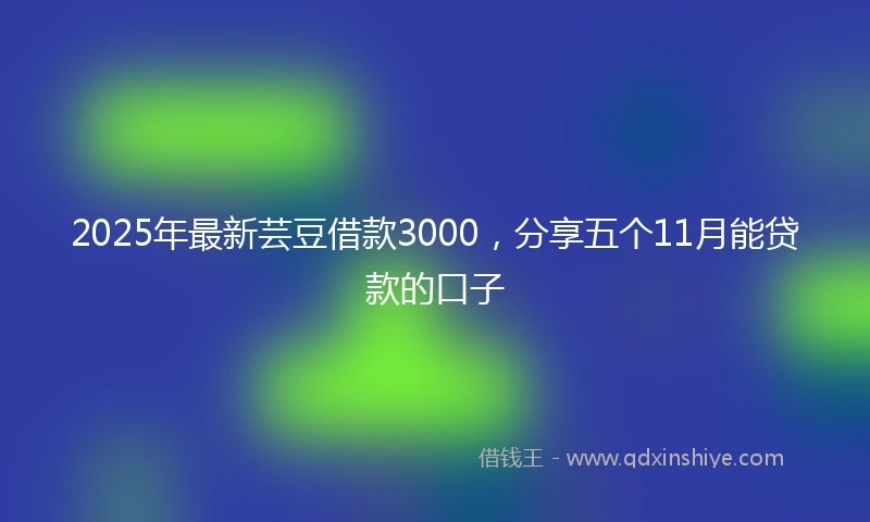 2025年最新芸豆借款3000，分享五个11月能贷款的口子
