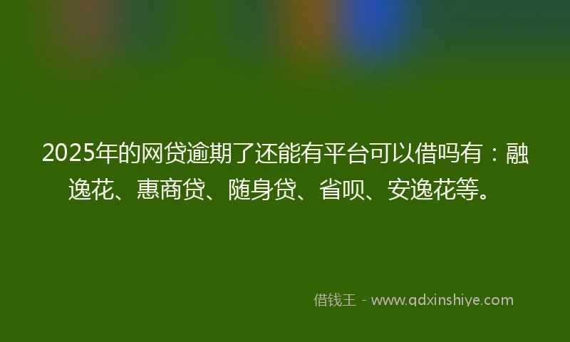 2025年的网贷逾期了还能有平台可以借吗有：融逸花、惠商贷、随身贷、省呗、安逸花等。