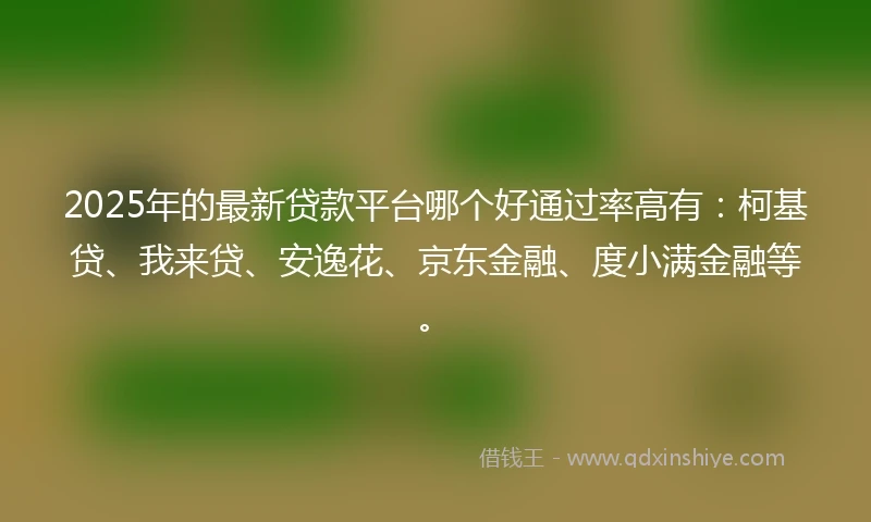 2025年的最新贷款平台哪个好通过率高有：柯基贷、我来贷、安逸花、京东金融、度小满金融等。