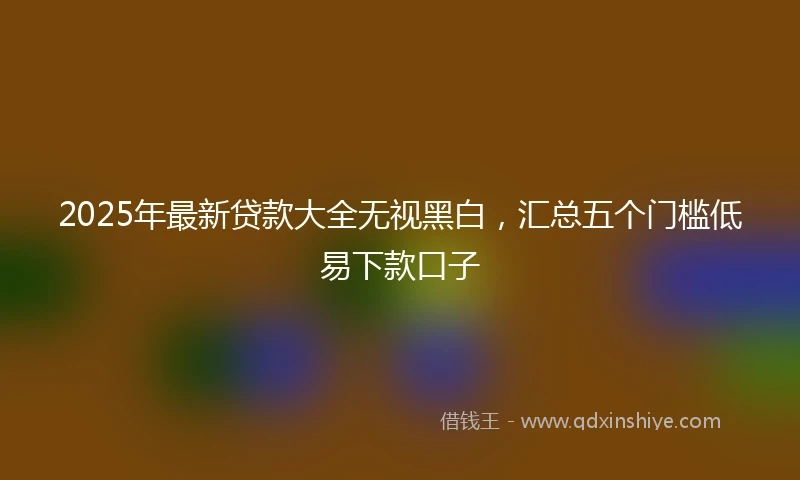 2025年最新贷款大全无视黑白，汇总五个门槛低易下款口子