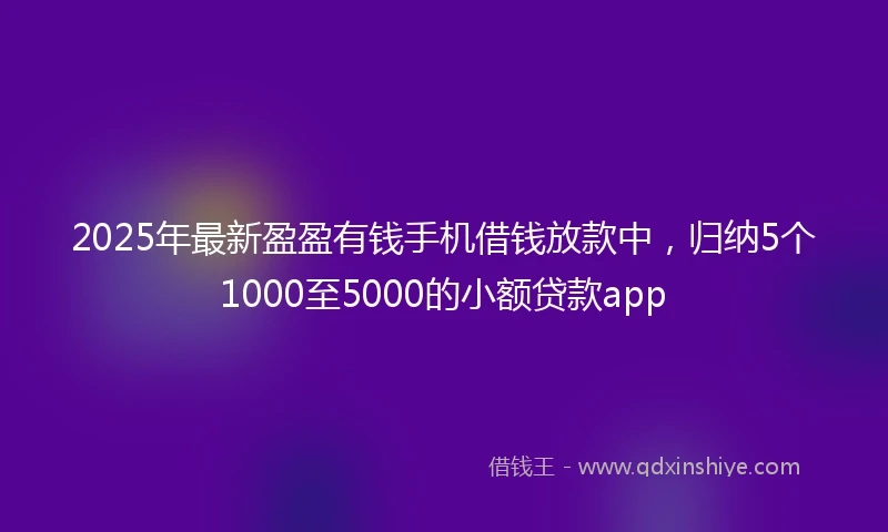 2025年最新盈盈有钱手机借钱放款中，归纳5个1000至5000的小额贷款app