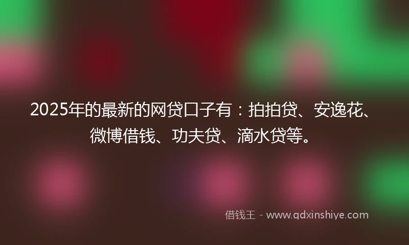 2025年的最新的网贷口子有：拍拍贷、安逸花、微博借钱、功夫贷、滴水贷等。
