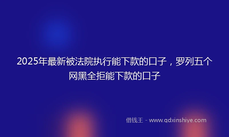 2025年最新被法院执行能下款的口子，罗列五个网黑全拒能下款的口子