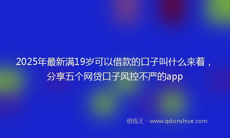2025年最新满19岁可以借款的口子叫什么来着，分享五个网贷口子风控不严的app
