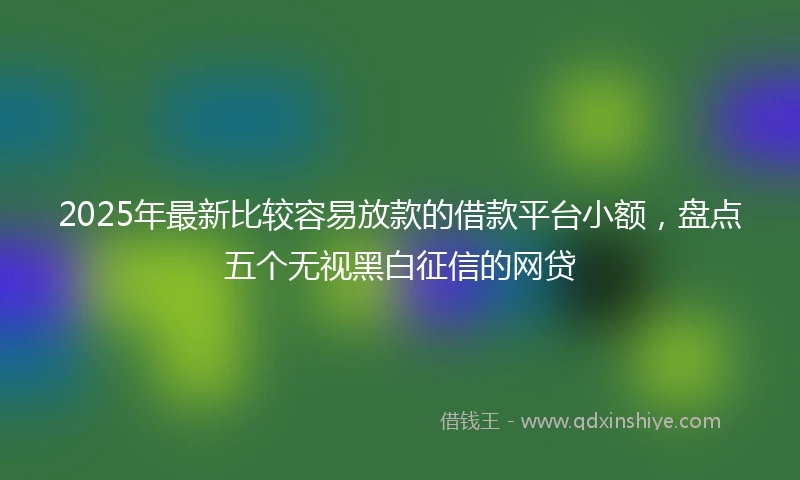 2025年最新比较容易放款的借款平台小额，盘点五个无视黑白征信的网贷
