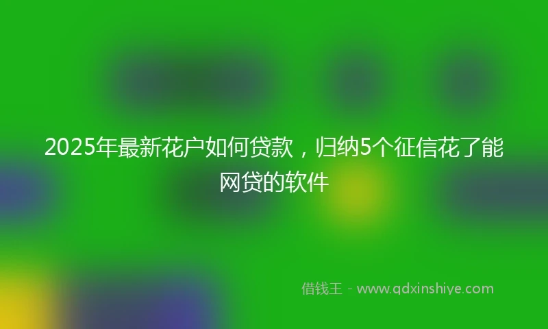 2025年最新花户如何贷款，归纳5个征信花了能网贷的软件