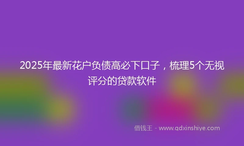 2025年最新花户负债高必下口子，梳理5个无视评分的贷款软件