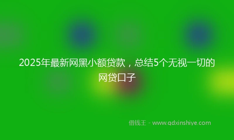 2025年最新网黑小额贷款，总结5个无视一切的网贷口子