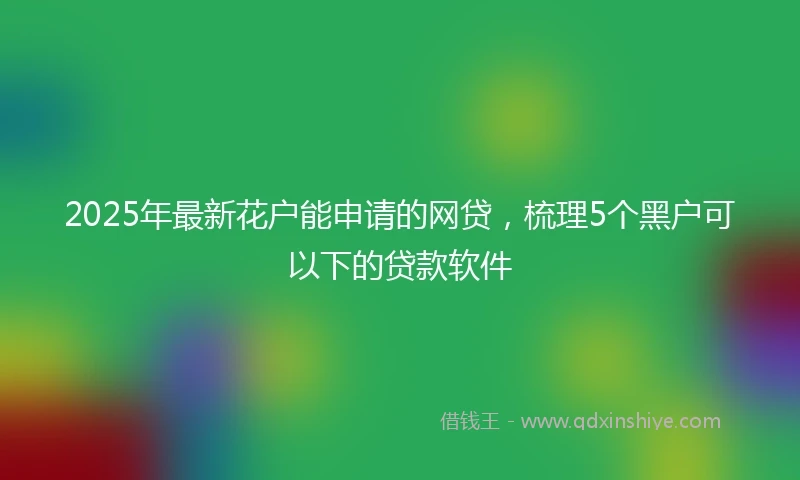 2025年最新花户能申请的网贷，梳理5个黑户可以下的贷款软件