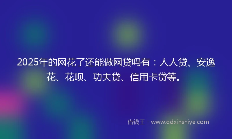 2025年的网花了还能做网贷吗有：人人贷、安逸花、花呗、功夫贷、信用卡贷等。