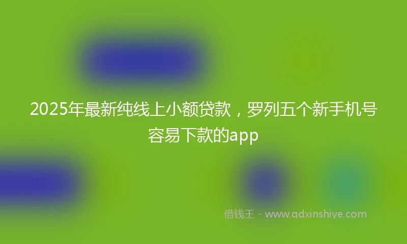 2025年最新纯线上小额贷款，罗列五个新手机号容易下款的app