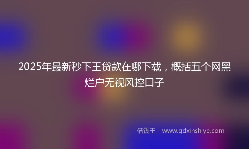 2025年最新秒下王贷款在哪下载，概括五个网黑烂户无视风控口子
