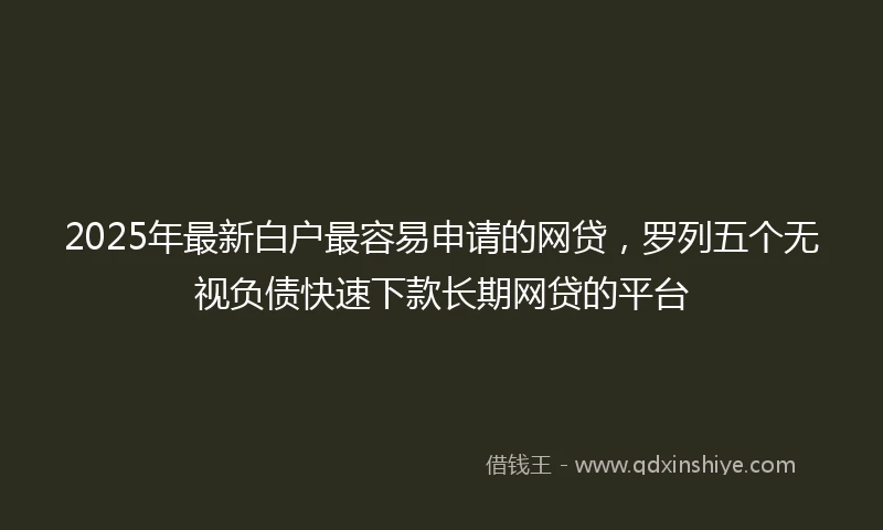 2025年最新白户最容易申请的网贷，罗列五个无视负债快速下款长期网贷的平台