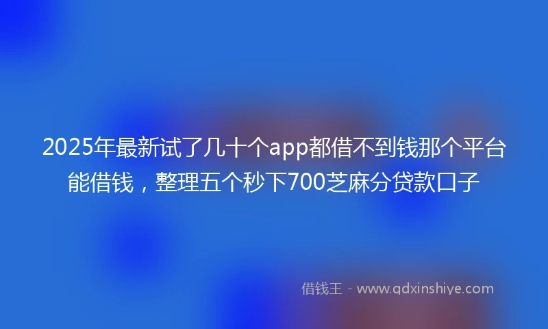 2025年最新试了几十个app都借不到钱那个平台能借钱，整理五个秒下700芝麻分贷款口子