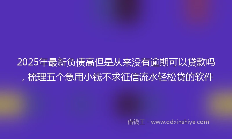 2025年最新负债高但是从来没有逾期可以贷款吗,梳理五个急用小钱不求征信流水轻松贷的软件