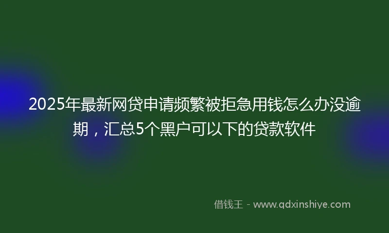 2025年最新网贷申请频繁被拒急用钱怎么办没逾期，汇总5个黑户可以下的贷款软件