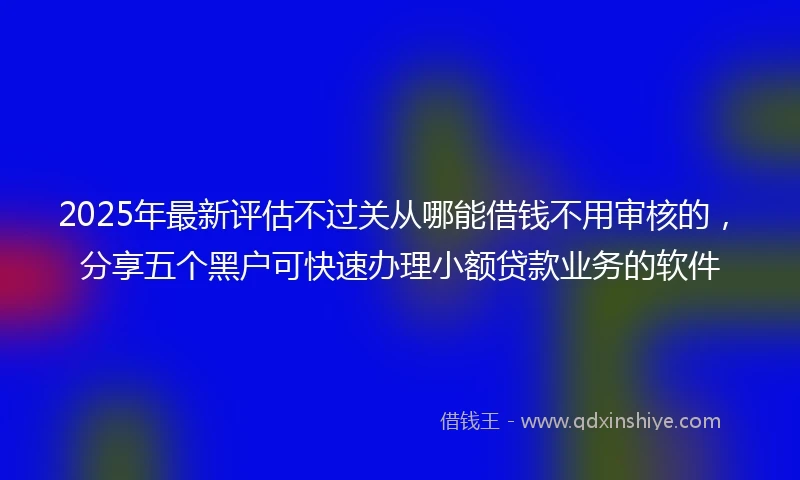 2025年最新评估不过关从哪能借钱不用审核的，分享五个黑户可快速办理小额贷款业务的软件