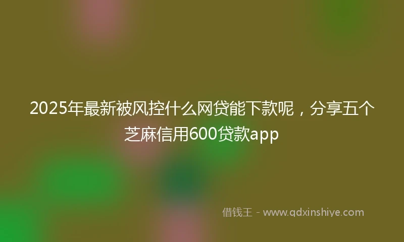 2025年最新被风控什么网贷能下款呢，分享五个芝麻信用600贷款app