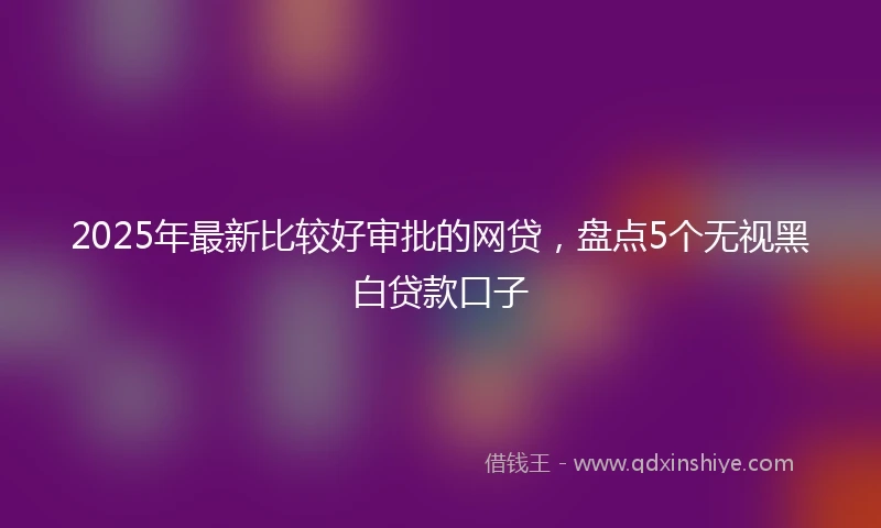 2025年最新比较好审批的网贷，盘点5个无视黑白贷款口子