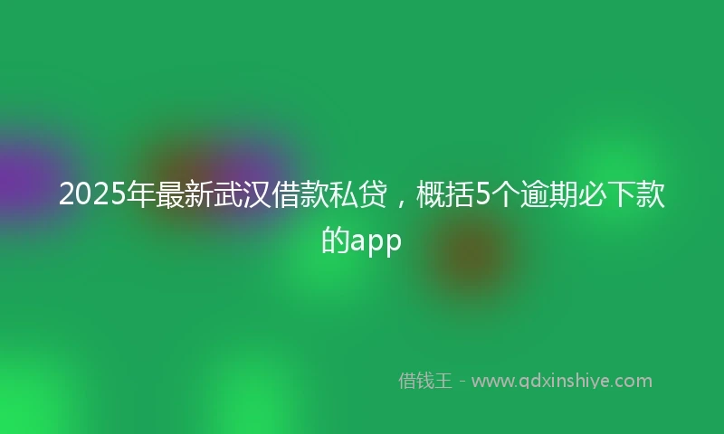 2025年最新武汉借款私贷，概括5个逾期必下款的app
