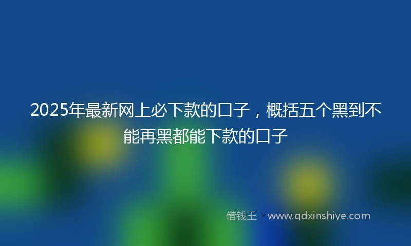2025年最新网上必下款的口子，概括五个黑到不能再黑都能下款的口子