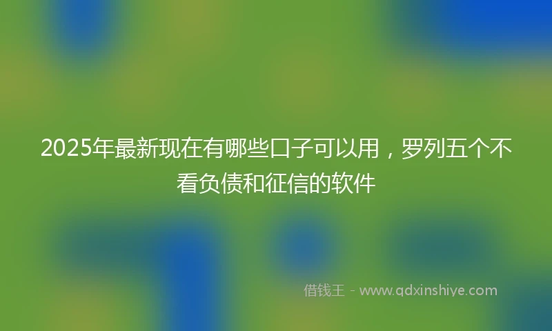 2025年最新现在有哪些口子可以用，罗列五个不看负债和征信的软件