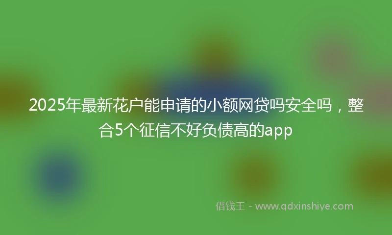 2025年最新花户能申请的小额网贷吗安全吗，整合5个征信不好负债高的app