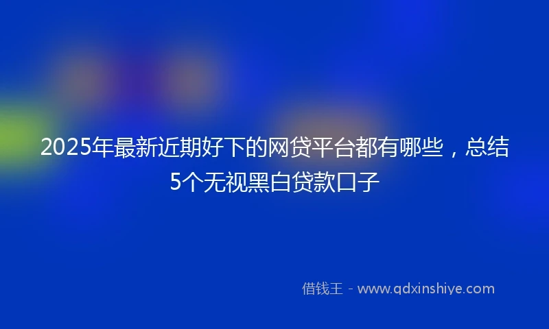 2025年最新近期好下的网贷平台都有哪些，总结5个无视黑白贷款口子