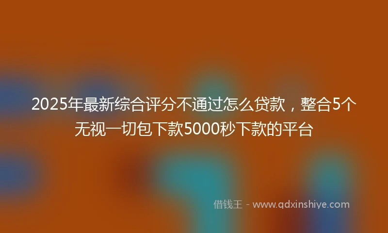 2025年最新综合评分不通过怎么贷款，整合5个无视一切包下款5000秒下款的平台