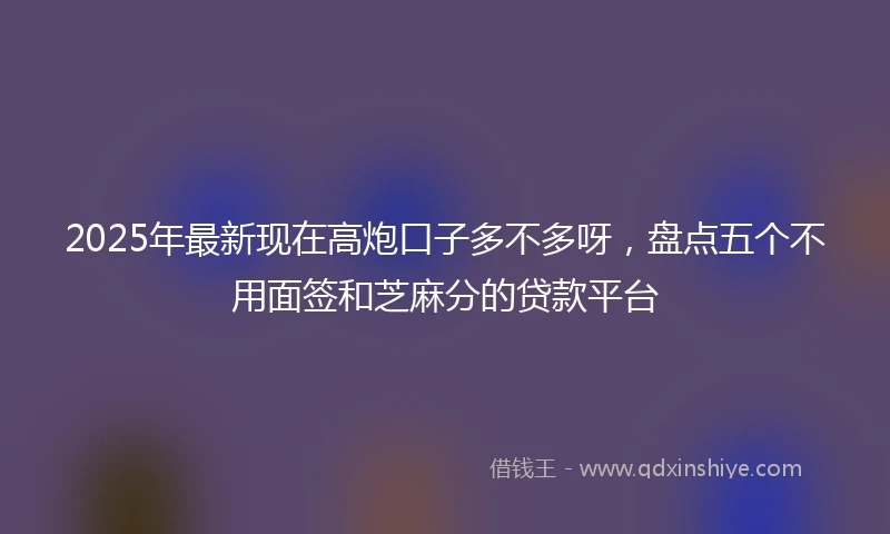 2025年最新现在高炮口子多不多呀，盘点五个不用面签和芝麻分的贷款平台
