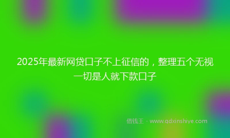 2025年最新网贷口子不上征信的，整理五个无视一切是人就下款口子