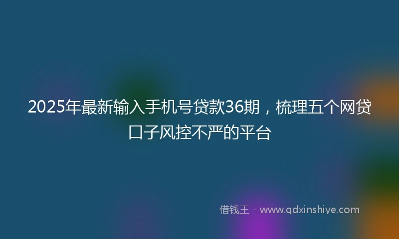2025年最新输入手机号贷款36期，梳理五个网贷口子风控不严的平台