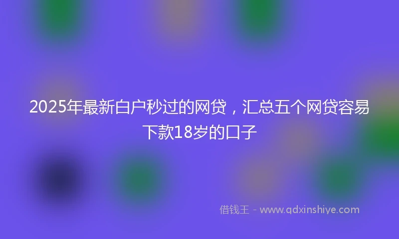 2025年最新白户秒过的网贷，汇总五个网贷容易下款18岁的口子