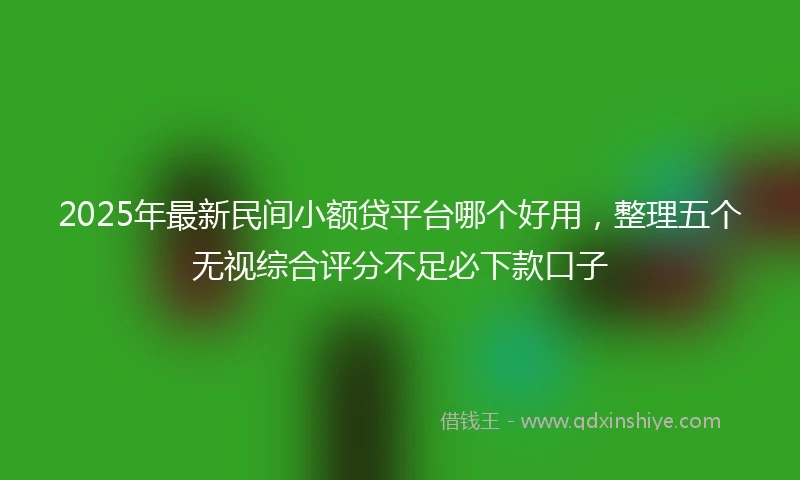 2025年最新民间小额贷平台哪个好用，整理五个无视综合评分不足必下款口子