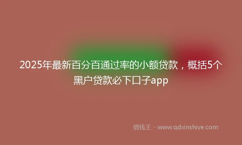 2025年最新百分百通过率的小额贷款，概括5个黑户贷款必下口子app