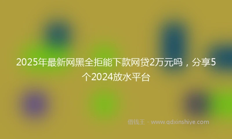 2025年最新网黑全拒能下款网贷2万元吗，分享5个2024放水平台