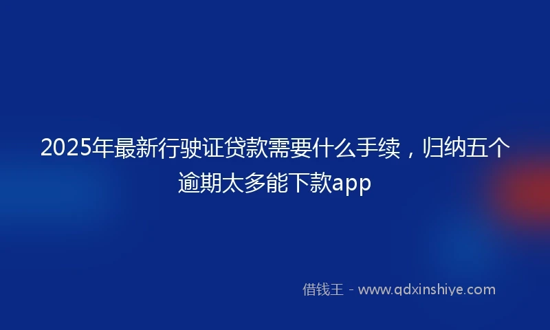 2025年最新行驶证贷款需要什么手续，归纳五个逾期太多能下款app