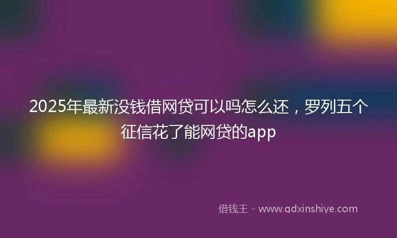 2025年最新没钱借网贷可以吗怎么还，罗列五个征信花了能网贷的app