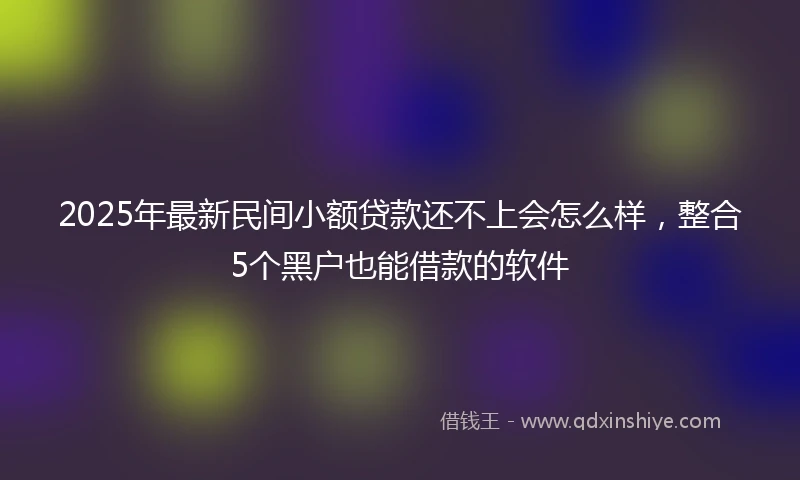 2025年最新民间小额贷款还不上会怎么样，整合5个黑户也能借款的软件