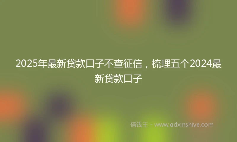 2025年最新贷款口子不查征信，梳理五个2024最新贷款口子