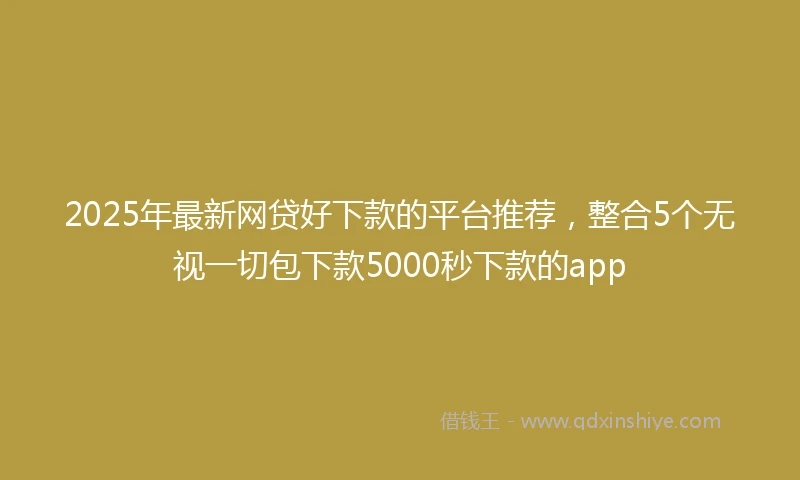 2025年最新网贷好下款的平台推荐，整合5个无视一切包下款5000秒下款的app