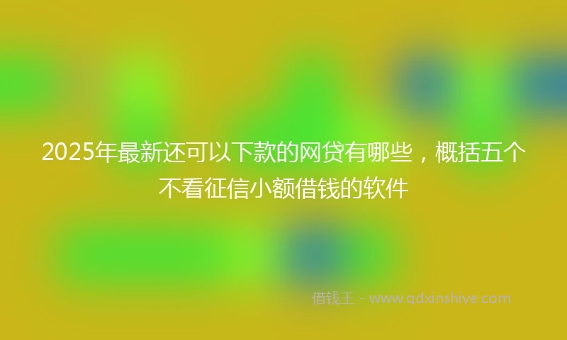 2025年最新还可以下款的网贷有哪些，概括五个不看征信小额借钱的软件