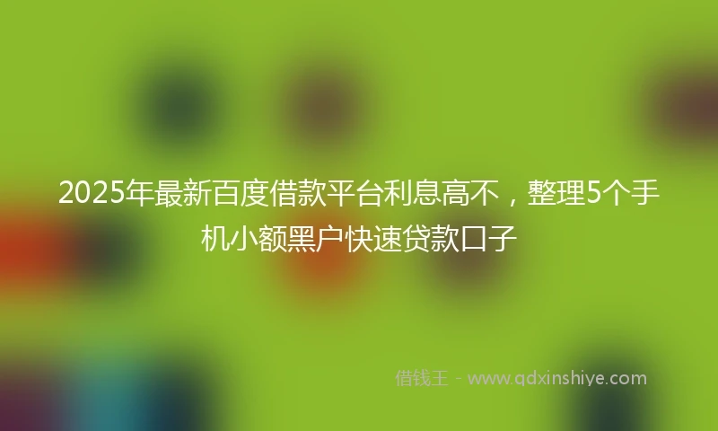 2025年最新百度借款平台利息高不，整理5个手机小额黑户快速贷款口子