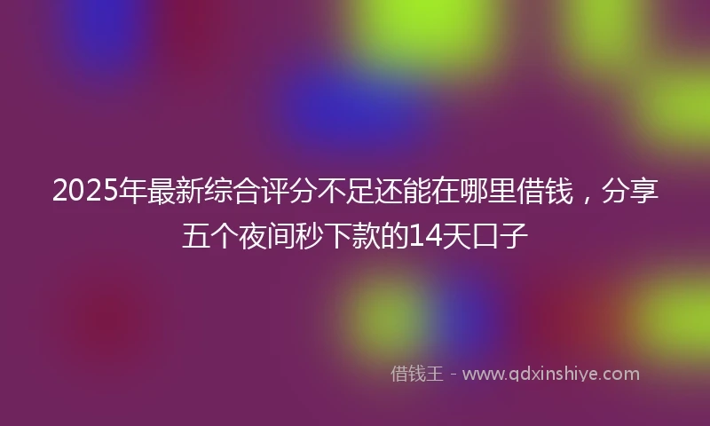 2025年最新综合评分不足还能在哪里借钱，分享五个夜间秒下款的14天口子